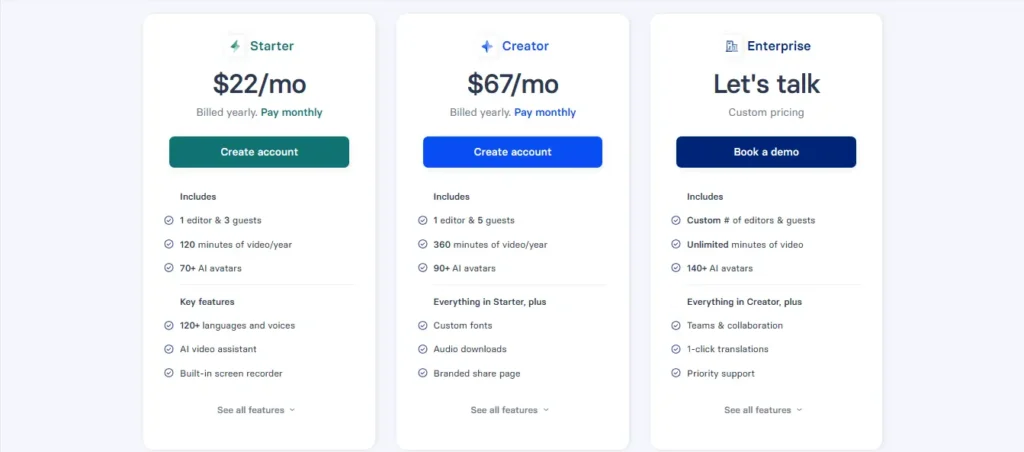 Synthesia Pricing